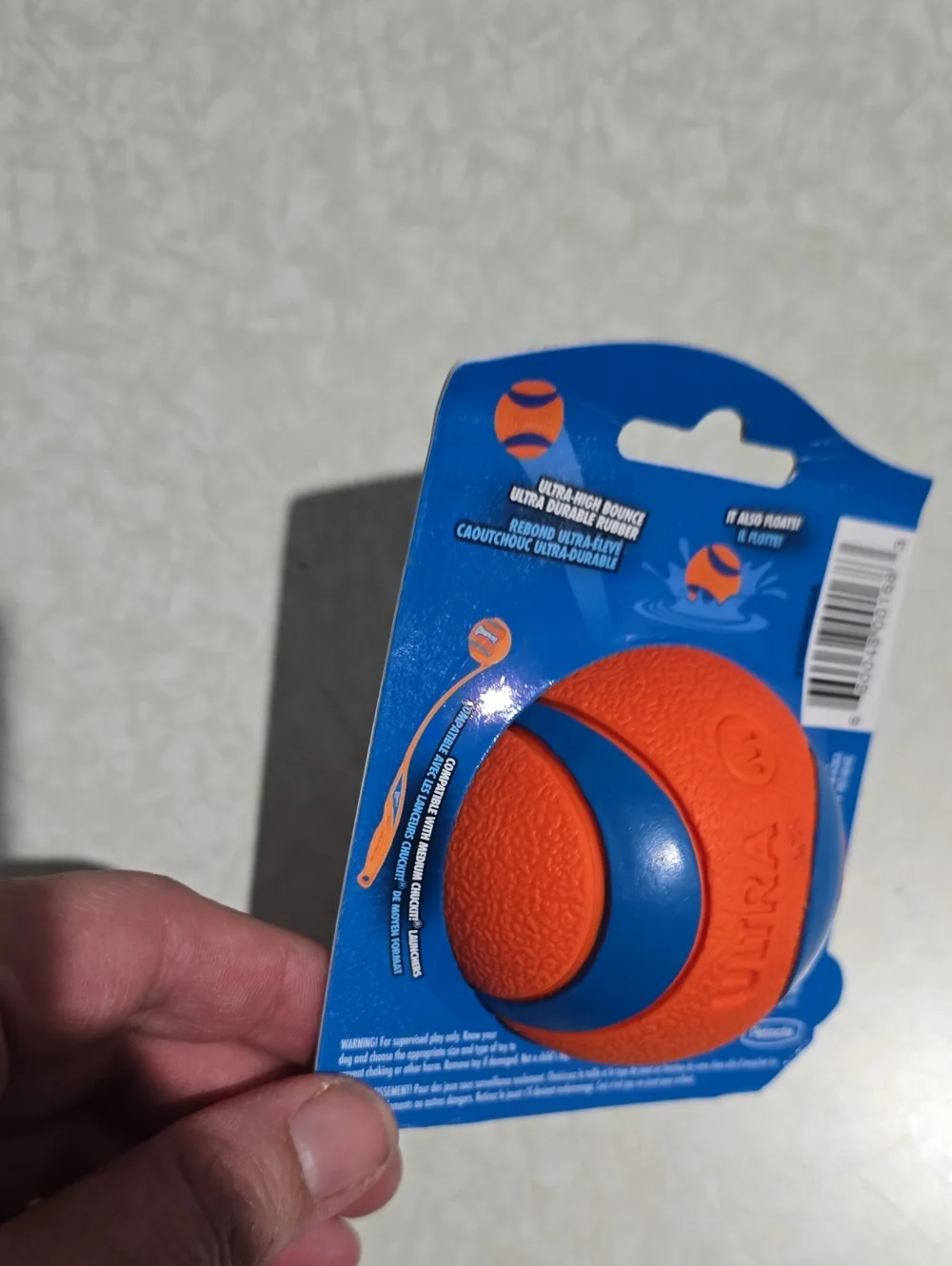 Chuck It Ultra Ball Medium - Orange and Blue Durable Dog Fetch Toy NWT